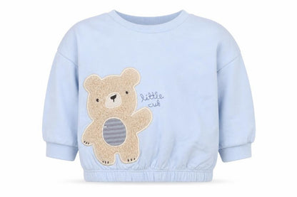 Front view of Next Baby Blue Bear Appliqué Pullover T-Shirt 3-6 Months