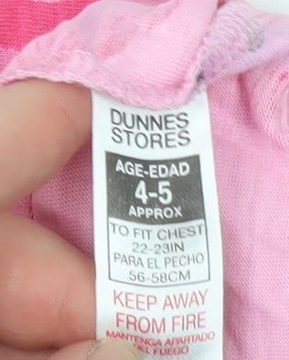 Girls UK Size 4-5 Years Dunnes Stores Pink Basic T-Shirt
