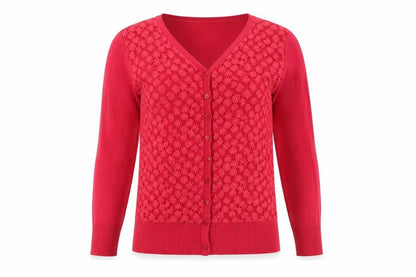 Womens UK Size S Voulez Vous Red Cardigan Jumper