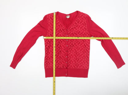 Womens UK Size S Voulez Vous Red Cardigan Jumper