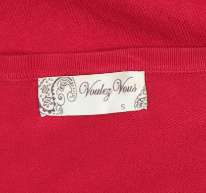 Womens UK Size S Voulez Vous Red Cardigan Jumper