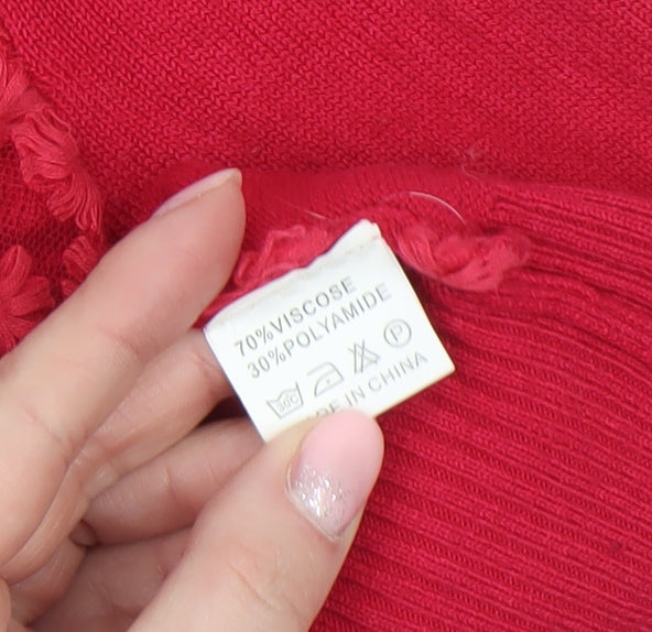 Womens UK Size S Voulez Vous Red Cardigan Jumper