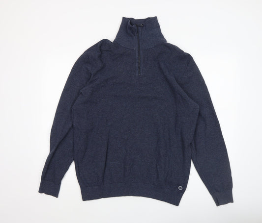 Mens UK Size XL Casa Moda Blue Full Zip Jumper