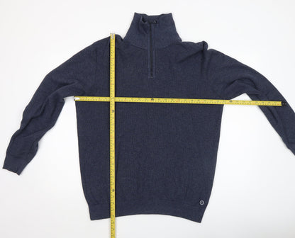 Mens UK Size XL Casa Moda Blue Full Zip Jumper