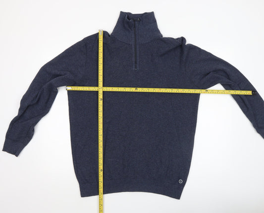 Mens UK Size XL Casa Moda Blue Full Zip Jumper