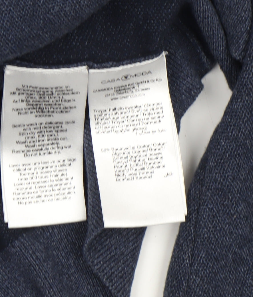 Mens UK Size XL Casa Moda Blue Full Zip Jumper