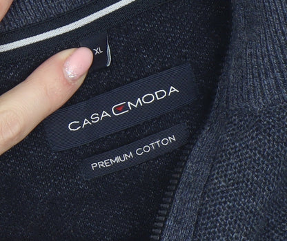 Mens UK Size XL Casa Moda Blue Full Zip Jumper