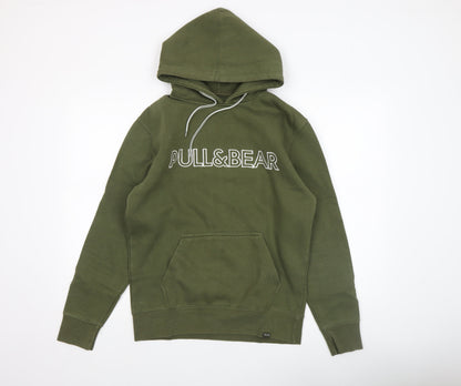 Mens UK Size S Pull&Bear Green Pullover Hoodie