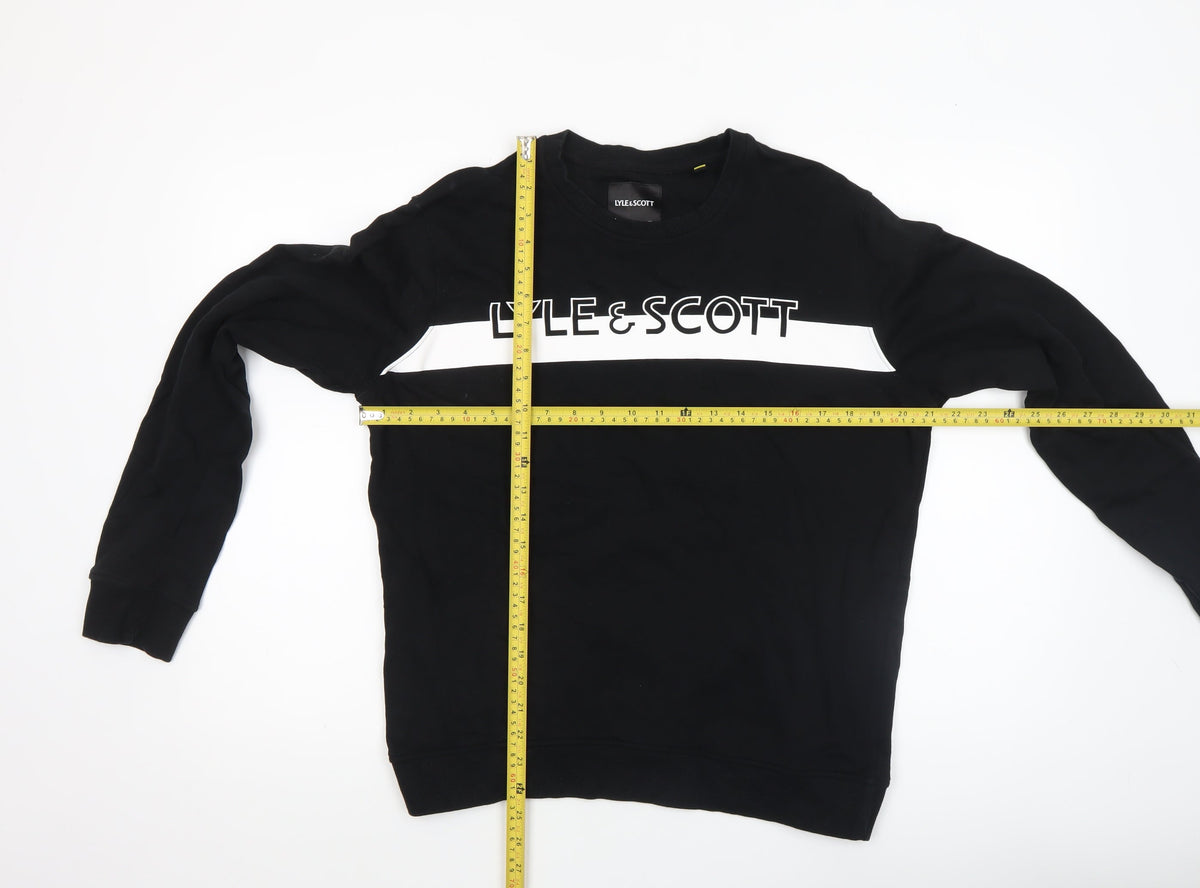 Mens UK Size M Lyle & Scott Black Pullover Sweatshirt