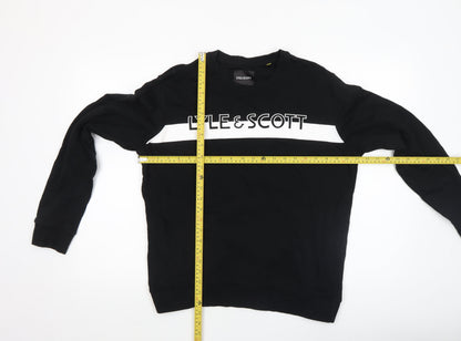 Mens UK Size M Lyle & Scott Black Pullover Sweatshirt