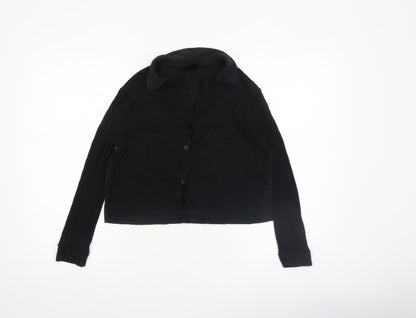 Womens UK Size 14 Firetrap Black Cropped Button-Up