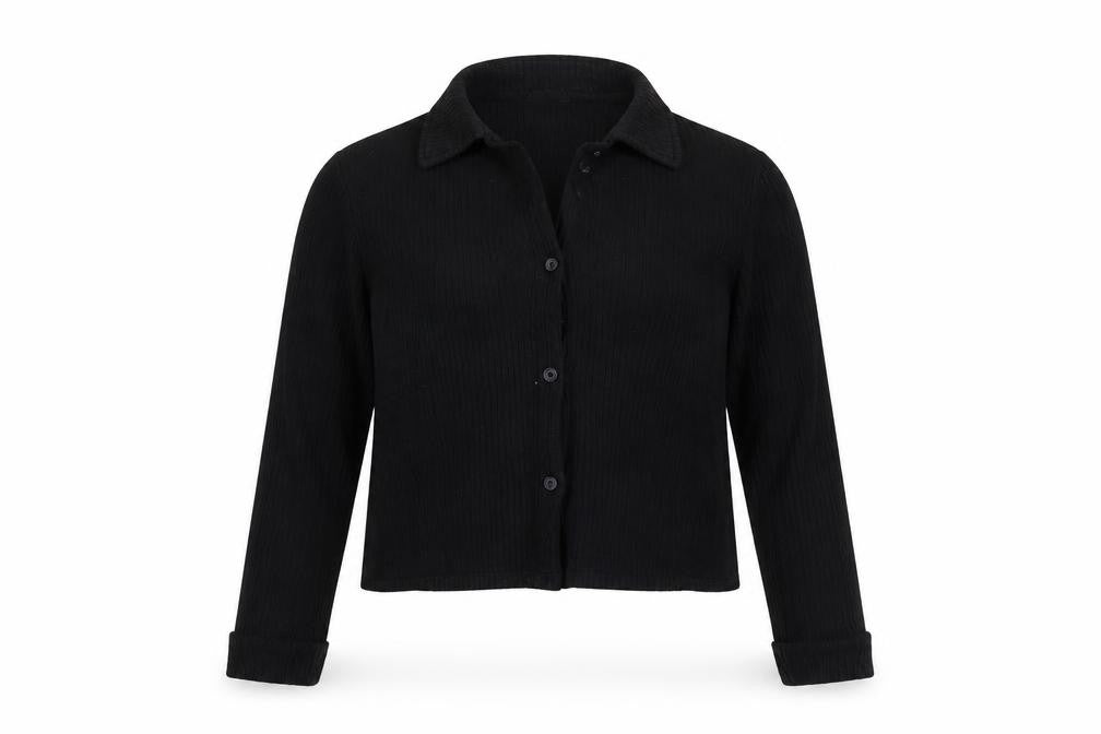 Womens UK Size 14 Firetrap Black Cropped Button-Up