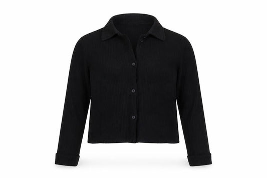 Womens UK Size 14 Firetrap Black Cropped Button-Up