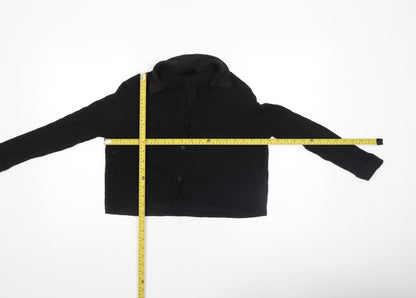 Womens UK Size 14 Firetrap Black Cropped Button-Up