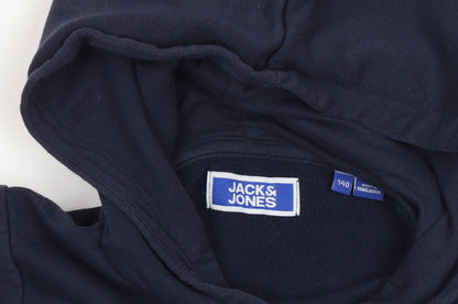 Boys UK Size 140 JACK & JONES Blue Pullover Hoodie