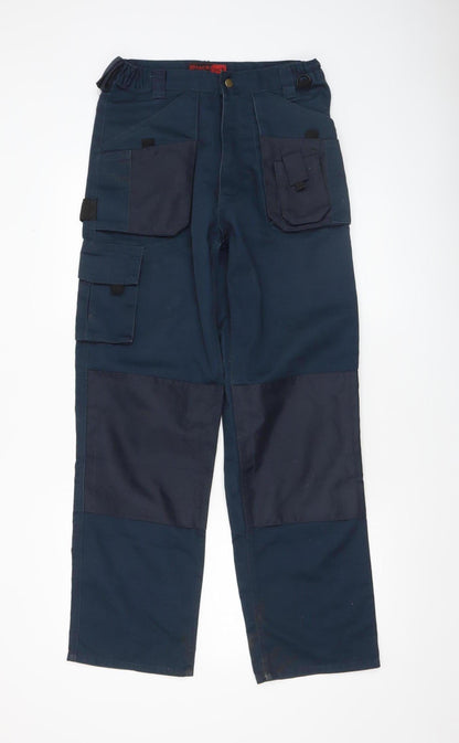 Mens UK Size 30 Blackrock Regular Fit Cargo Blue Trousers