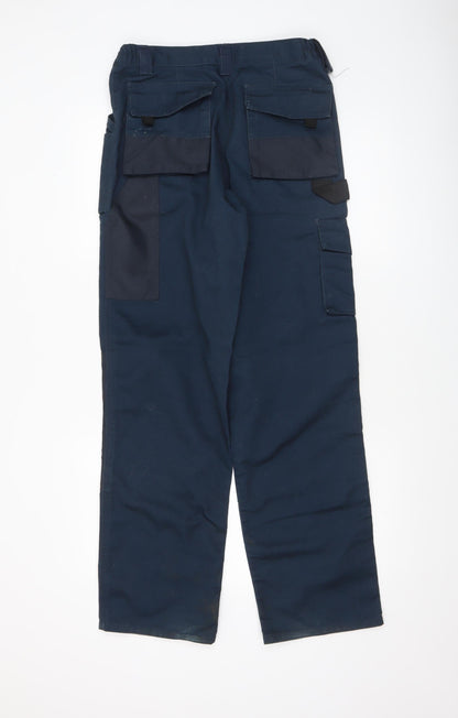 Mens UK Size 30 Blackrock Regular Fit Cargo Blue Trousers