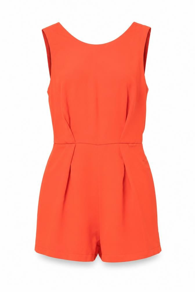 Womens UK Size 10 Topshop One-Piece Red Playsuit