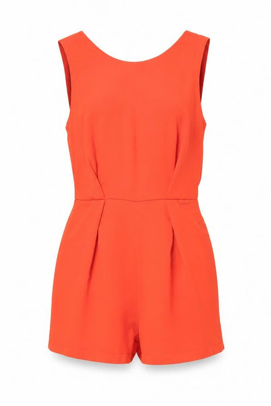 Womens UK Size 10 Topshop One-Piece Red Playsuit