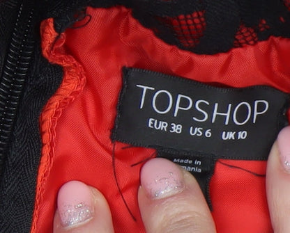 Womens UK Size 10 Topshop One-Piece Red Playsuit