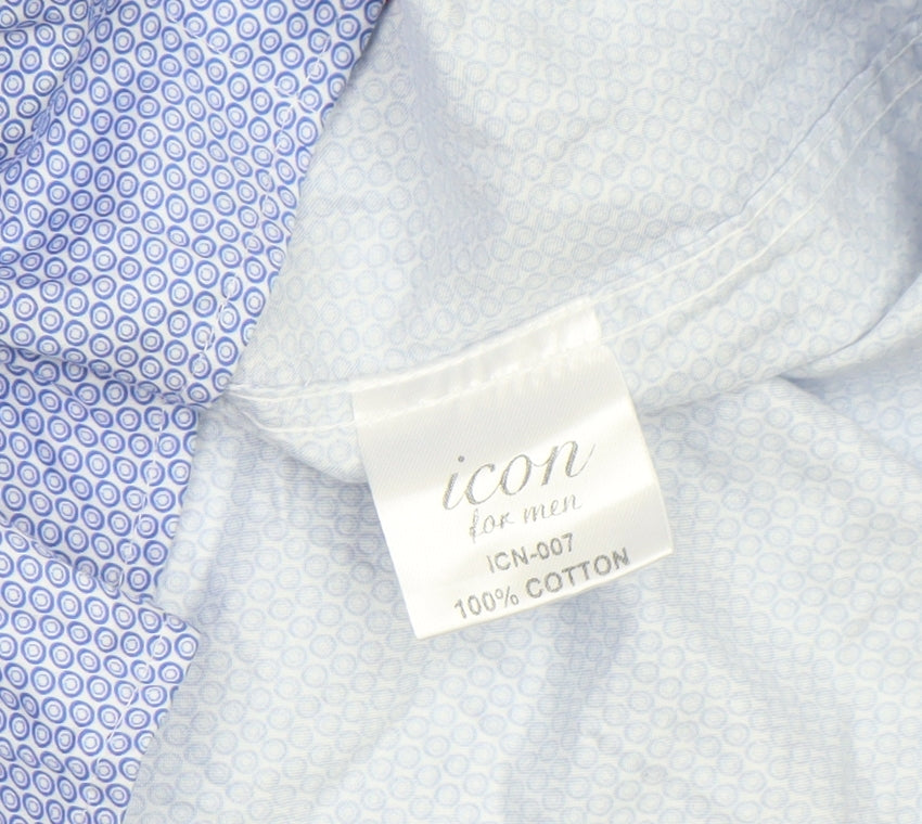 Mens UK Collar Size XL icon for men Smart Blue  Dress Shirt
