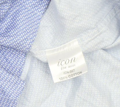 Mens UK Collar Size XL icon for men Smart Blue  Dress Shirt