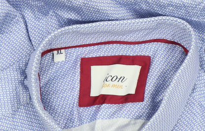 Mens UK Collar Size XL icon for men Smart Blue  Dress Shirt