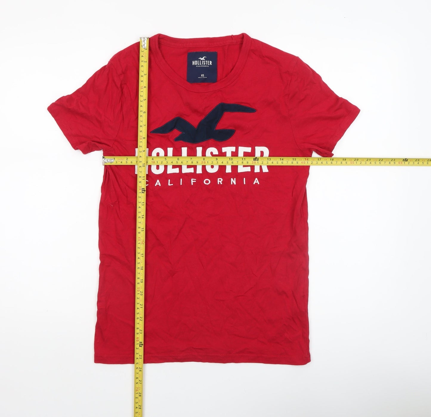Mens UK Size XS Hollister Red  T-Shirt