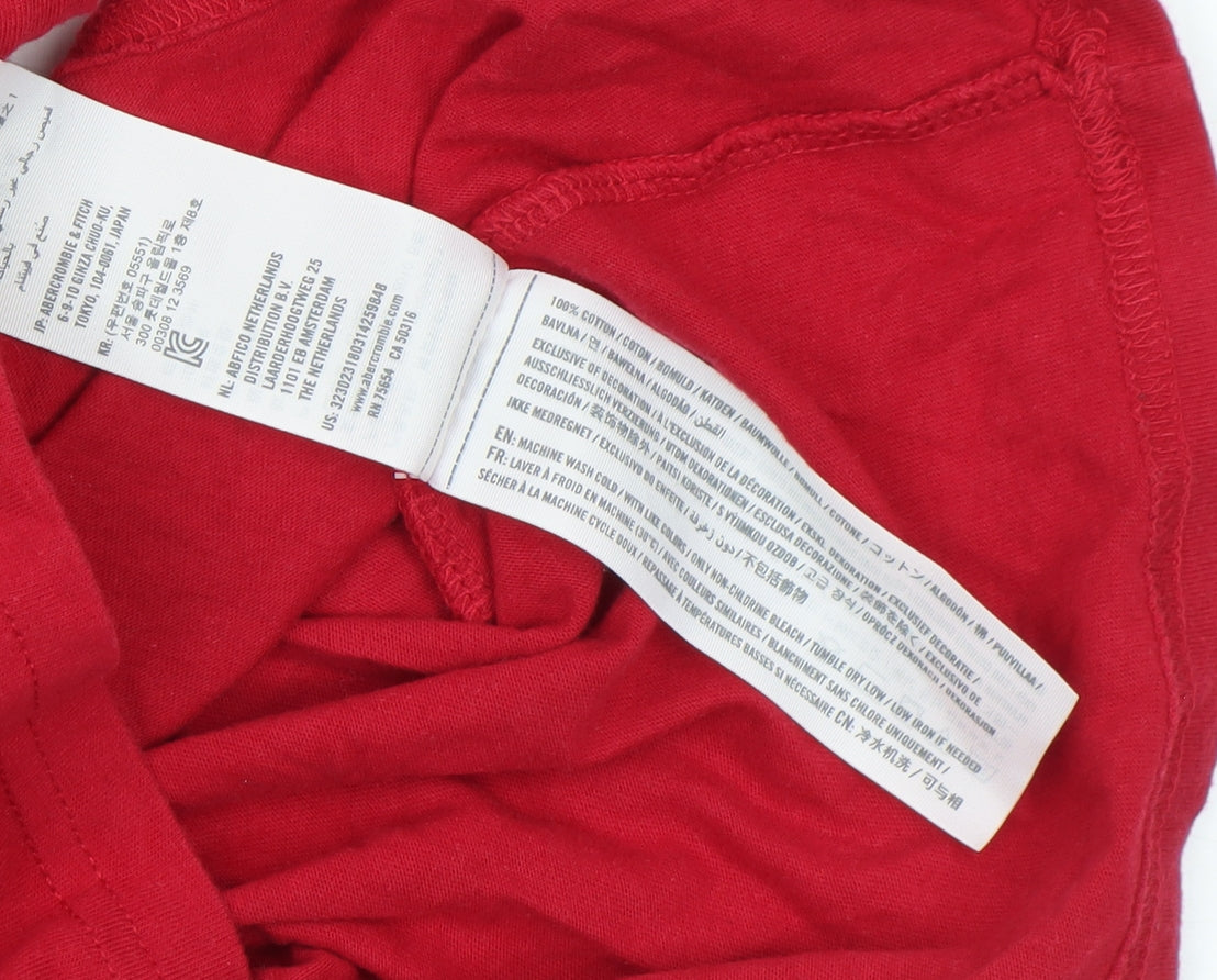 Mens UK Size XS Hollister Red  T-Shirt