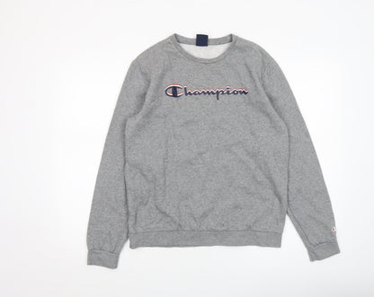Champion Boys Grey 2XL Pullover Crew Neck Fleece Sweatshirt
