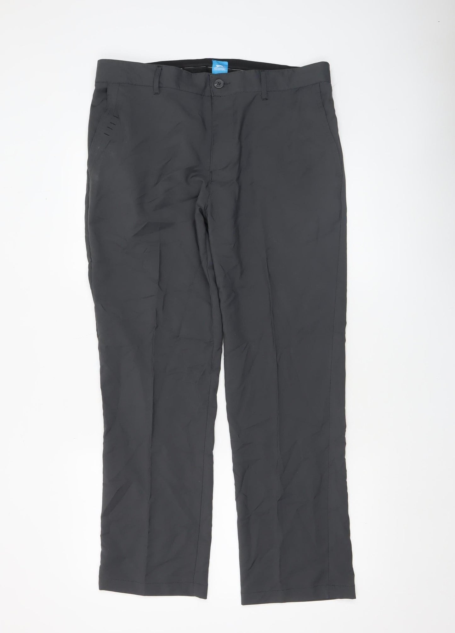 Mens UK Size 3XL Slazenger Regular Fit Chino Black Trousers