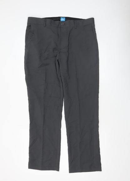 Mens UK Size 3XL Slazenger Regular Fit Chino Black Trousers