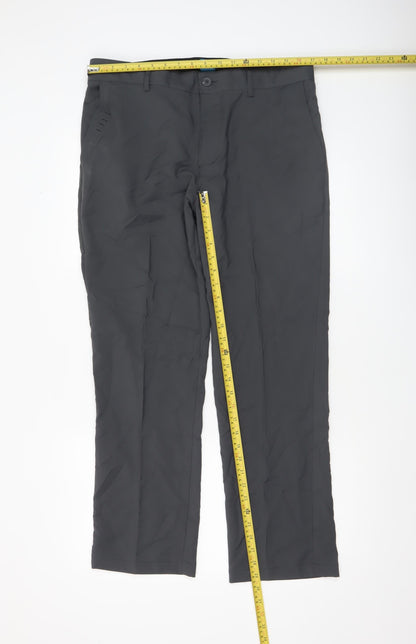 Mens UK Size 3XL Slazenger Regular Fit Chino Black Trousers