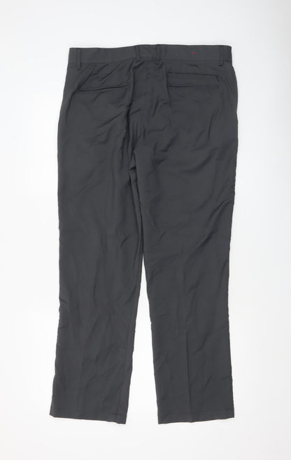Mens UK Size 3XL Slazenger Regular Fit Chino Black Trousers