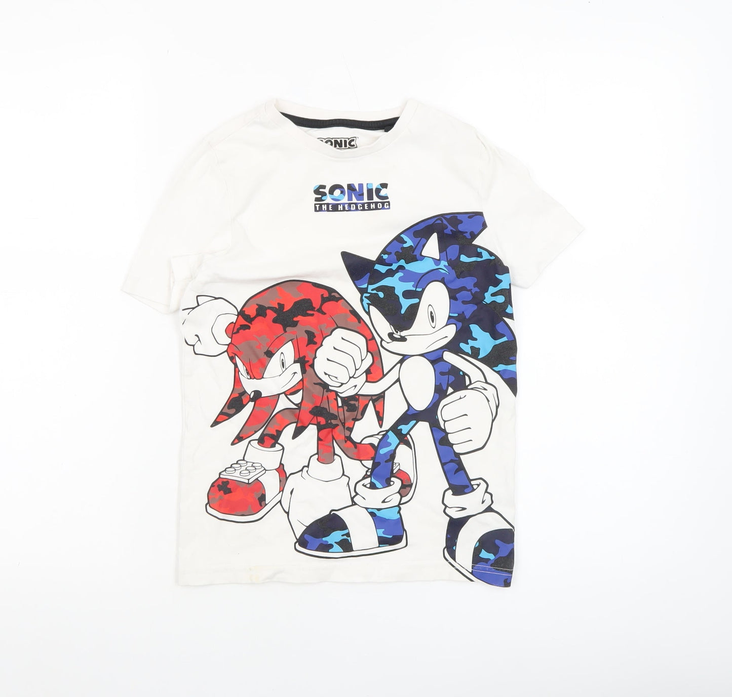 Boys UK Size 7-8 Years Sonic the Hedgehog White Basic T-Shirt