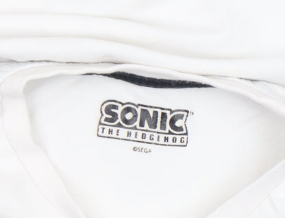 Boys UK Size 7-8 Years Sonic the Hedgehog White Basic T-Shirt