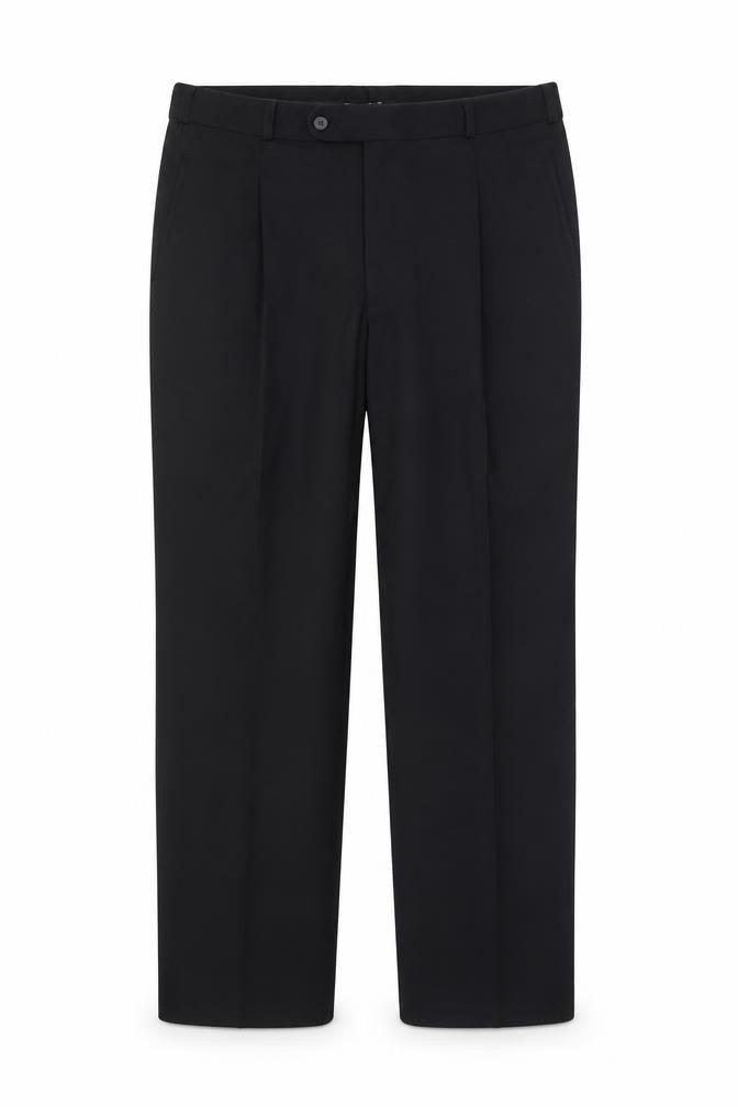 Mens UK Size 38L Remus Uomo Regular Fit Dress Pants Black Trousers