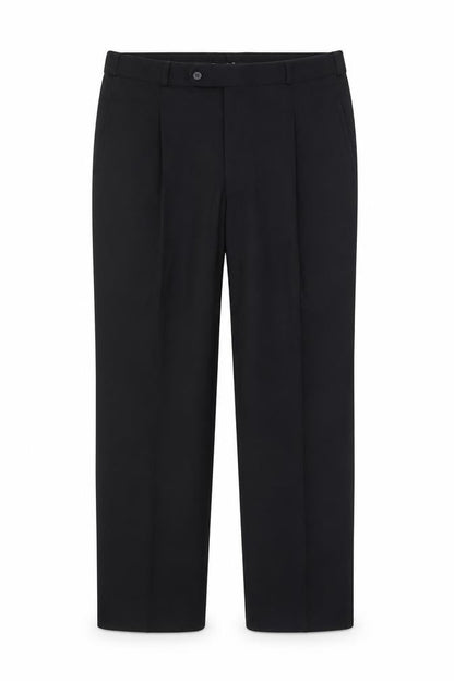 Mens UK Size 38L Remus Uomo Regular Fit Dress Pants Black Trousers