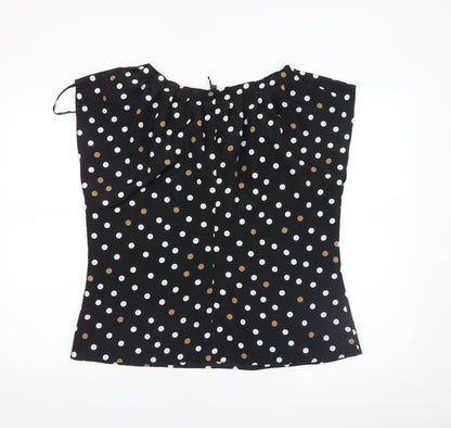 Coast Womens Black Polka Dot Tunic Blouse Size 18 Sleeveless