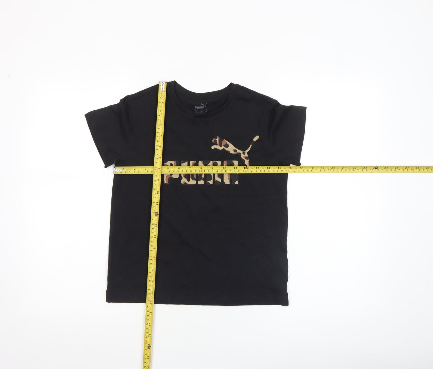 Girls UK Size 9-10 Years PUMA Black Basic T-Shirt