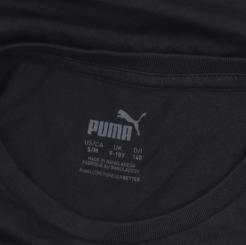 Girls UK Size 9-10 Years PUMA Black Basic T-Shirt