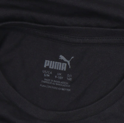Girls UK Size 9-10 Years PUMA Black Basic T-Shirt