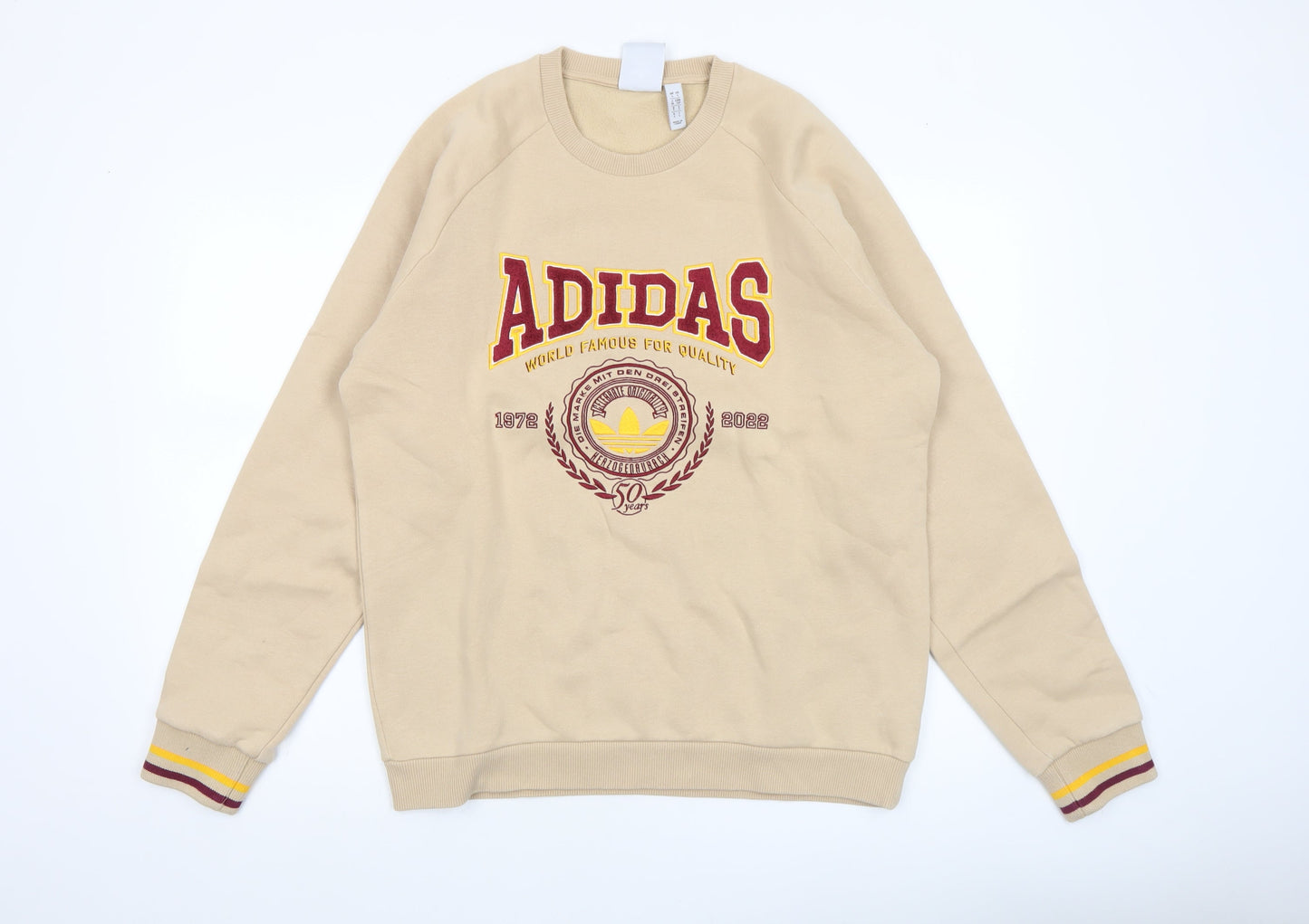 Mens UK Size S adidas Beige Pullover Sweatshirt