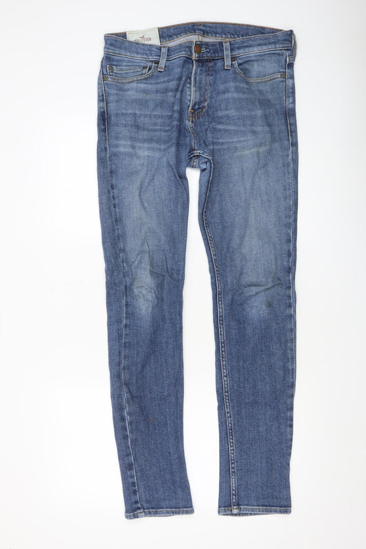 Mens UK Size M Hollister Slim Fit Straight Blue Jeans