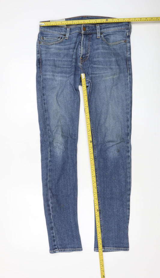 Mens UK Size M Hollister Slim Fit Straight Blue Jeans