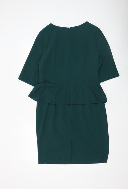 Womens UK Size 14 Definitions Peplum Sheath Dress