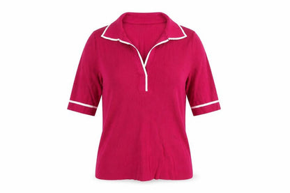 Womens UK Size M Carlisle Collection Pink Basic Polo