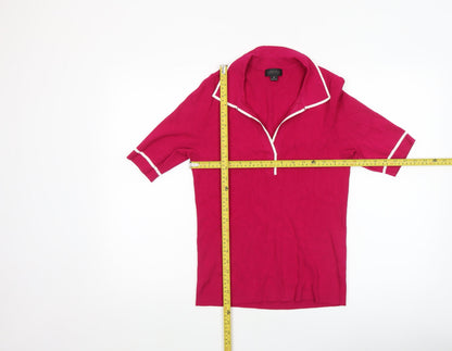 Womens UK Size M Carlisle Collection Pink Basic Polo