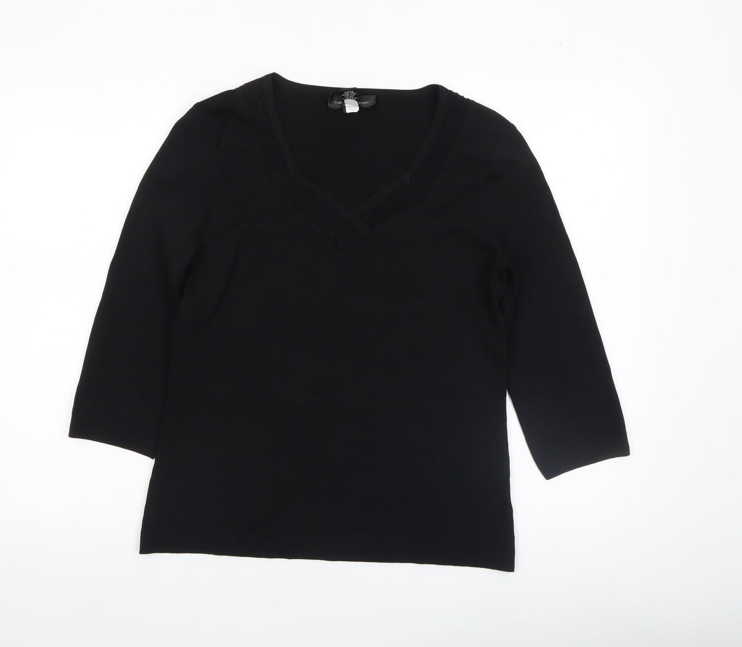 Womens UK Size M Cable & Gauge Black Pullover Jumper