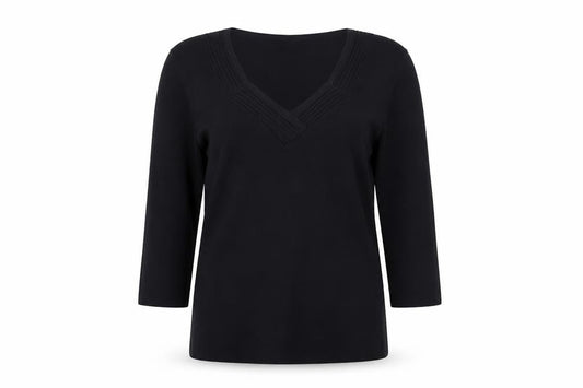 Womens UK Size M Cable & Gauge Black Pullover Jumper
